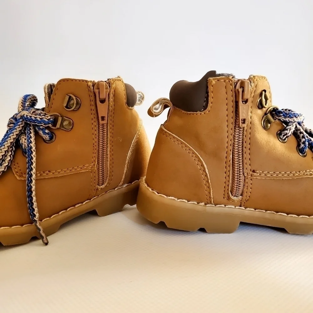 Gymboree Boys Casual Tie Boots Tan Lace Up Shoes Size 7